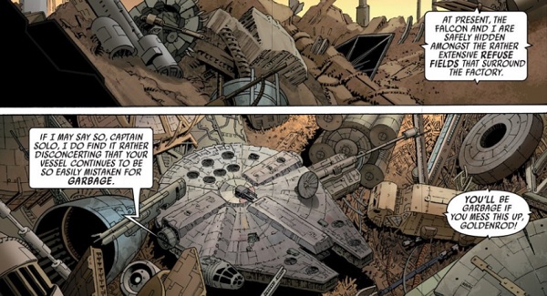 marvel star wars falcon hidden in garbage
