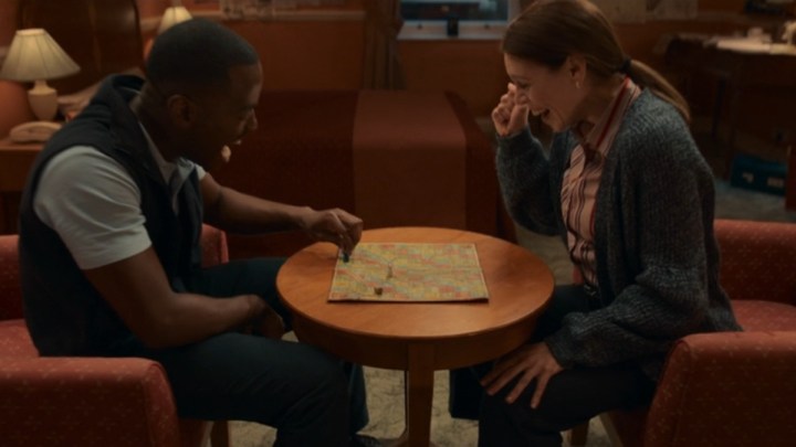 The Doctor and Anita in Doctor Who Joy to the World