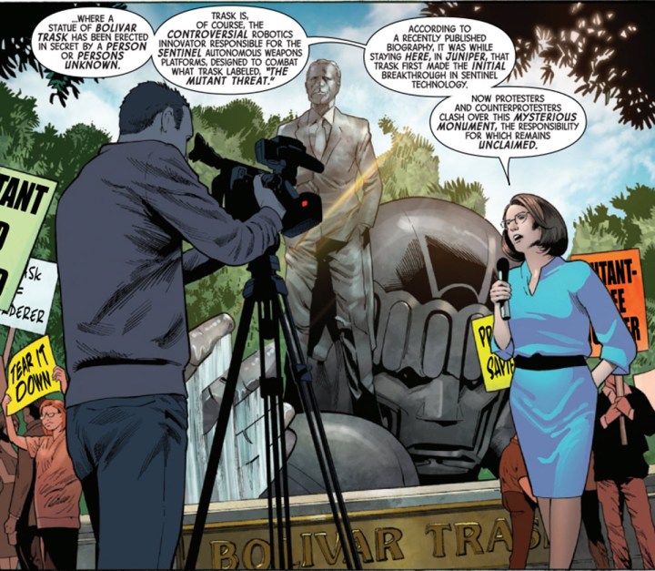 X-Men 34- Statue of Bolivar Trask