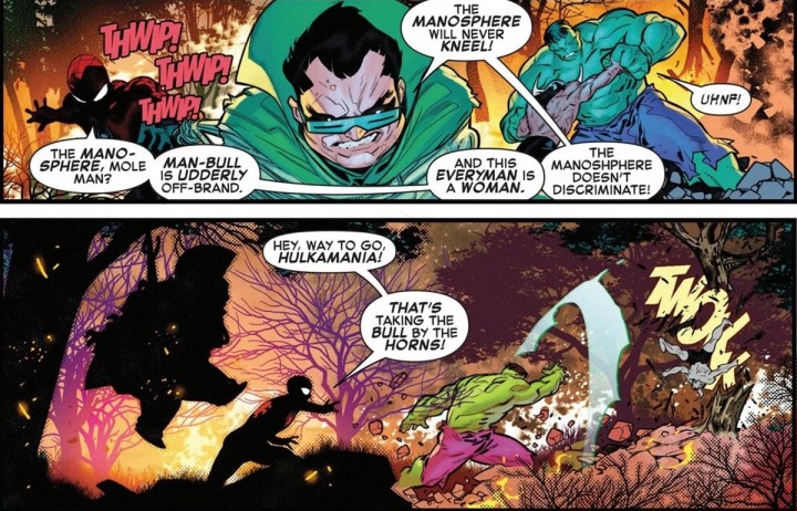 Manosphere vs. Hulk and Spider-Man
